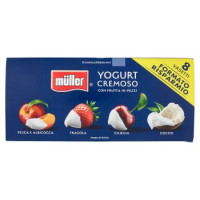 müller Yogurt Cremoso con Frutta in Pezzi Pesca & Albicocca, Fragola, Ciliegia, Cocco