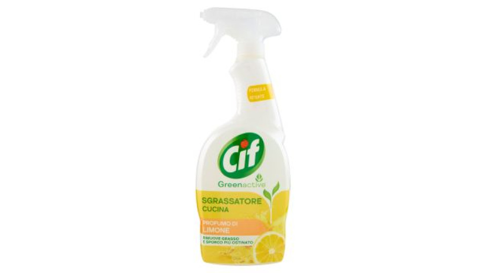 Cif Greenactive Sgrassatore Cucina Olio Essenziale di Limone 650 ml