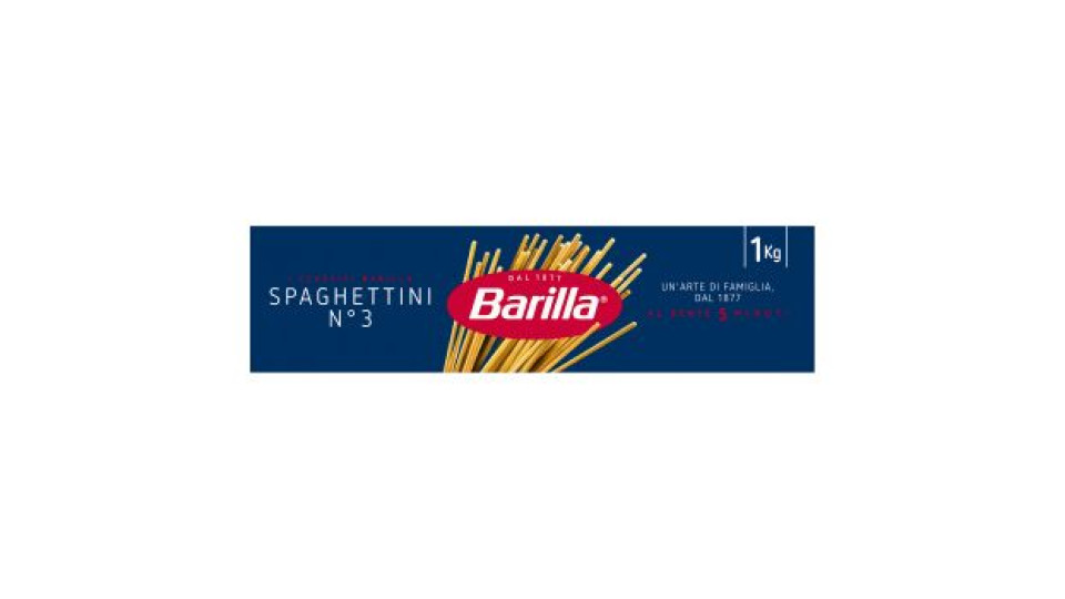 Barilla Pasta Spaghettini N.3, Pasta Lunga di Semola di Grano Duro, I Classici