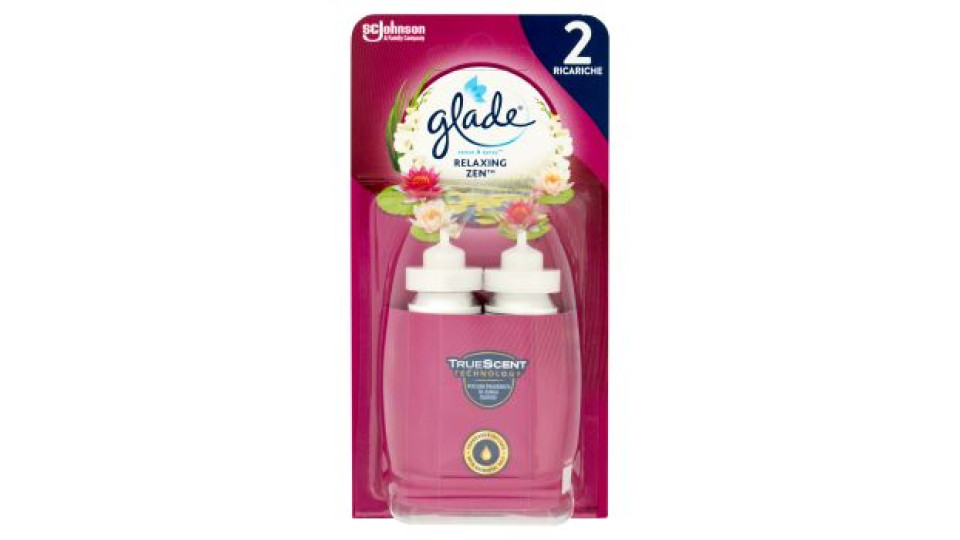 Glade Sense&Spray Doppia Ricarica, Profumatore Ambienti con Sensore, Fragranza Relaxing Zen 2x18ml