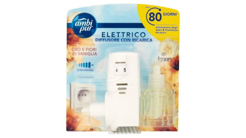 Ambi Pur Profumatore per Ambienti Elettrico Starter Kit, Lenor Oro e Fiori Vaniglia, 20 ml