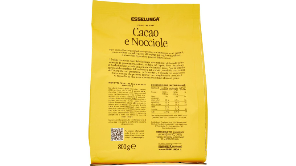 Esselunga, frollini con cacao e nocciole