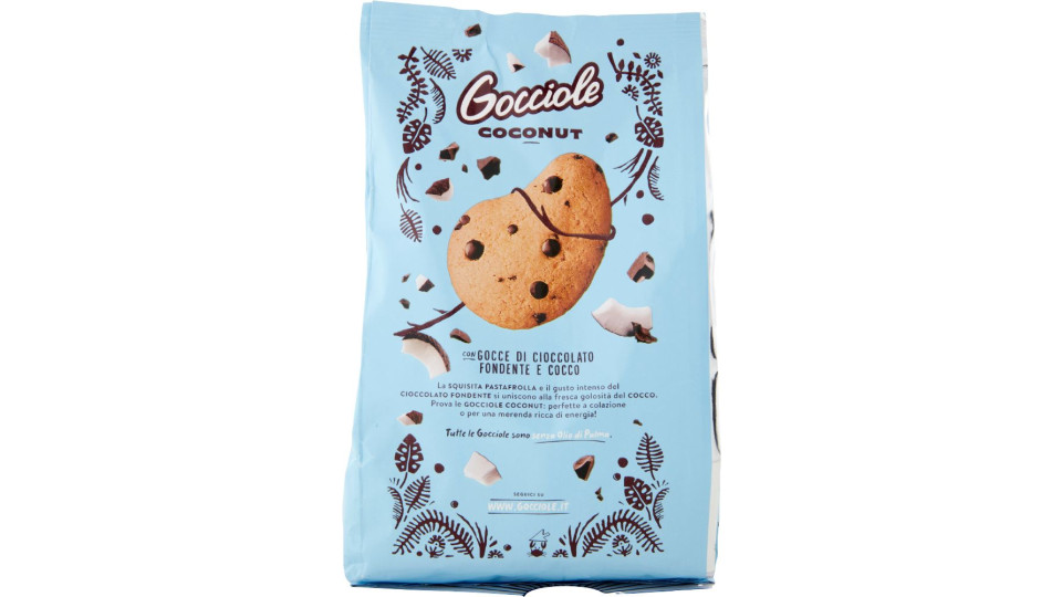 Pavesi Gocciole Coconut Biscotti con Gocce di Cioccolato Fondente e Cocco 320g