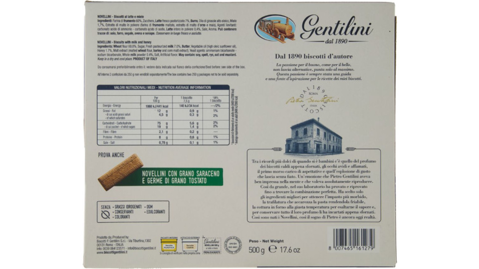 Gentilini, Novellini al latte e miele