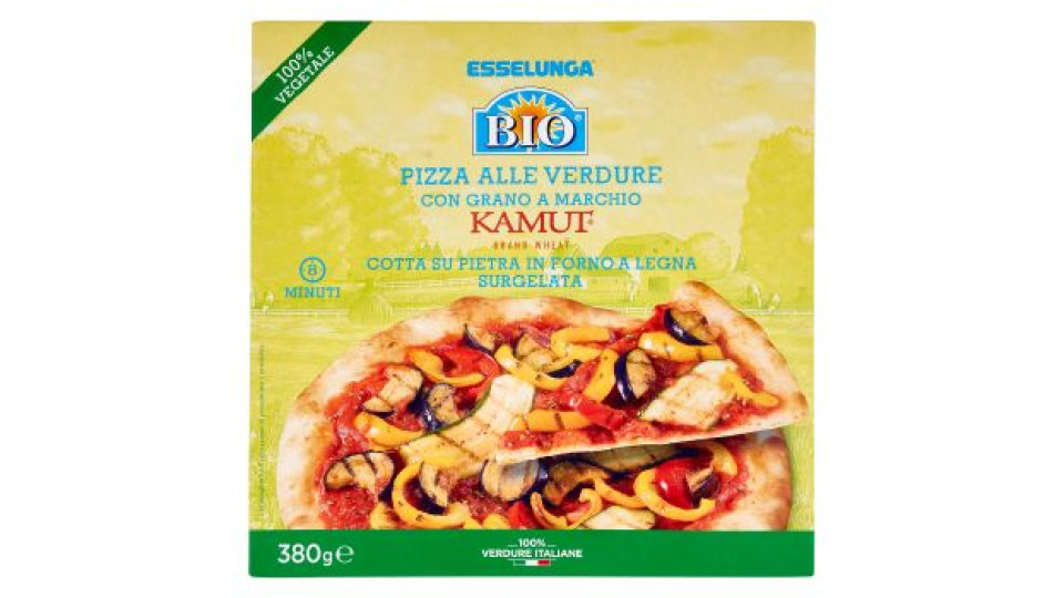 Esselunga Bio, pizza alle verdure con grano kamut surgelata biologica
