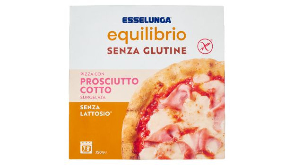 Esselunga Equilibrio, pizza con prosciutto cotto senza glutine surgelata