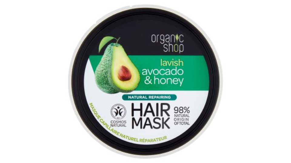 Maschera per Capelli Riparazione Immediata all' Avocado biologico & Miele Organic Shop