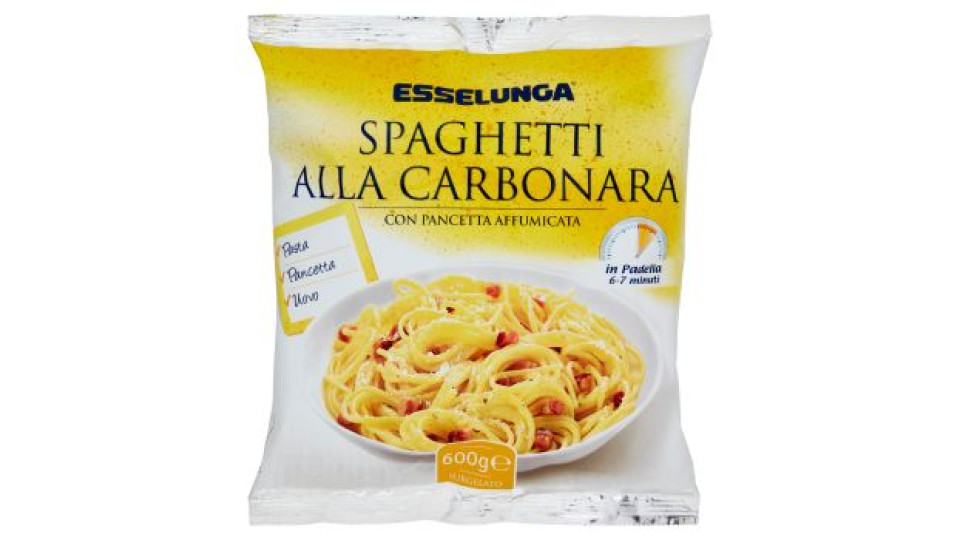 Esselunga, spaghetti alla carbonara con pancetta affumicata surgelati