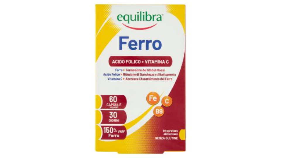 Equilibra Ferro Vitamina C + Acido folico 60 vegicaps® perle vegetali
