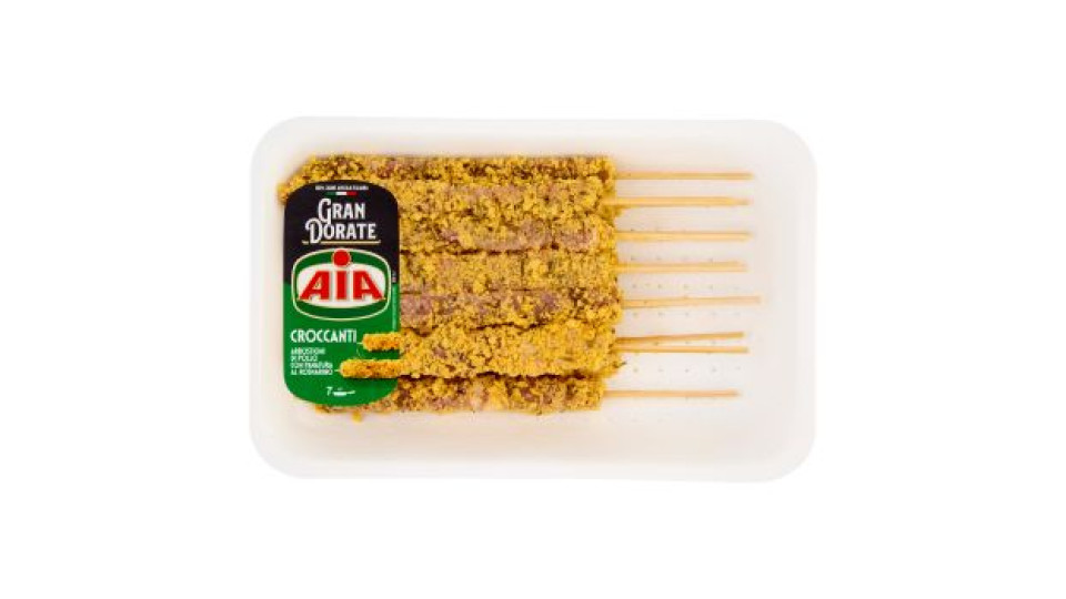 Aia Croccanti arrosticini di pollo con panatura al rosmarino, veloci in padella