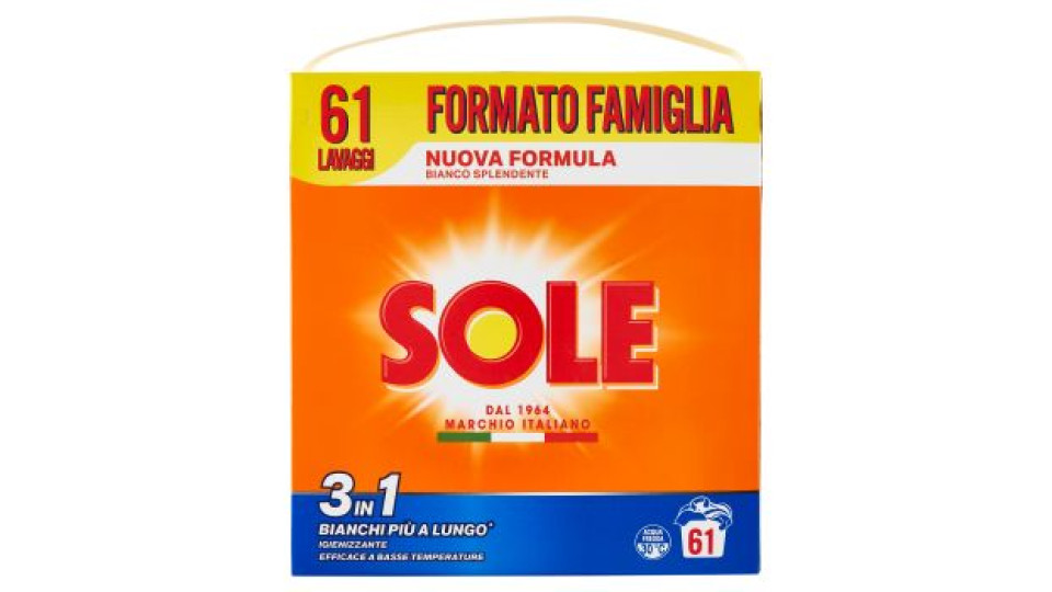 Sole Polvere lavatrice Bianco Splendente 52 lavaggi 2,6 kg