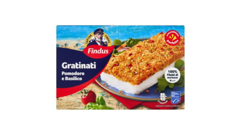 Capitan Findus I Gratinati Merluzzo d'Alaska con Pomodoro e Basilico 380 g