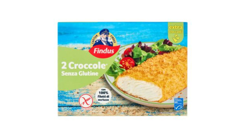 2 Croccole senza Glutine con 100% Filetti di Merluzzo d'Alaska