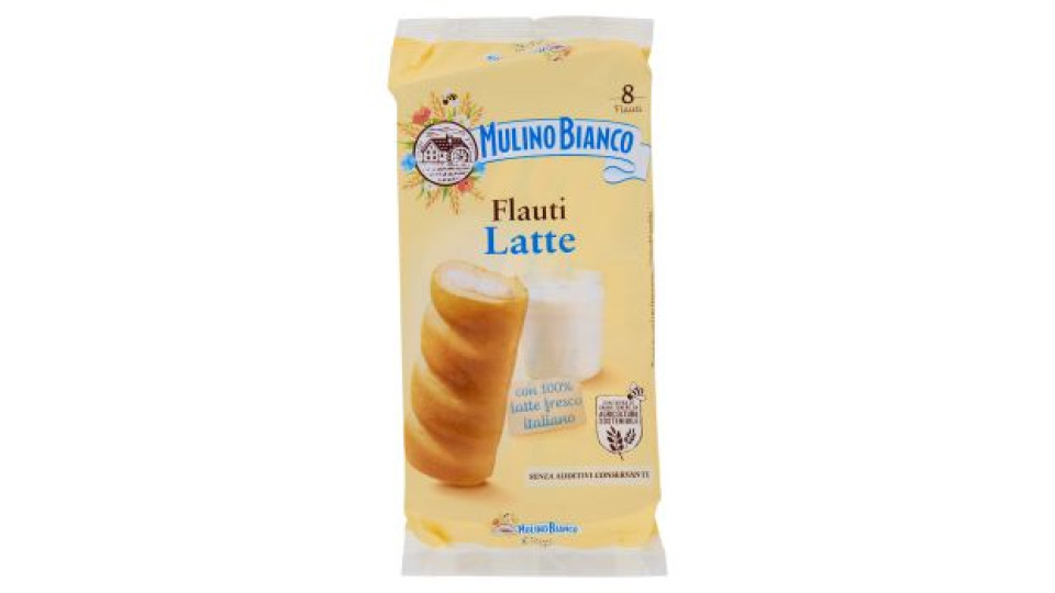 Mulino Bianco Flauti Latte Merenda con 100% Latte Fresco Italiano 280g