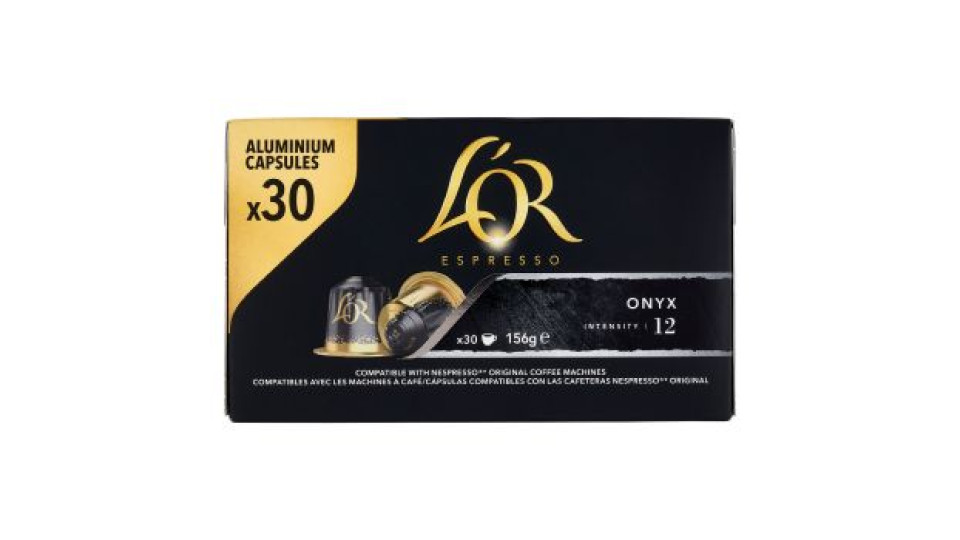 L'OR Onyx 12- 30 Capsule Caffè Compatibili con Macchine Nespresso*® Original 156g