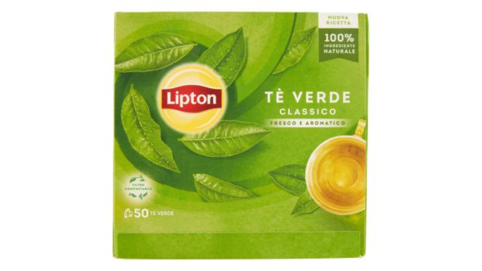 Lipton - Tè Verde, Classico - 1 confezione da 50 filtri [65 gr]