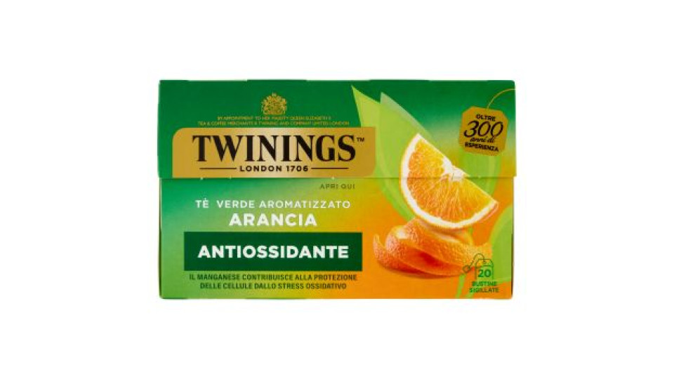 Twinings Tè Verde Aromatizzato Arancia 25 x 2 g