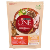 PURINA ONE MINI<10kg Cane Crocchette Senior 8+ Ricco in Pollo con Riso Sacco