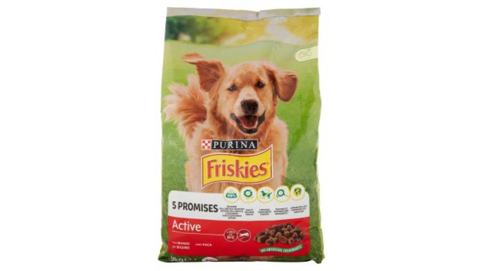 PURINA FRISKIES Cane Crocchette Active con Manzo