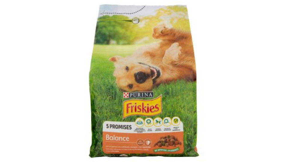 PURINA FRISKIES Cane Balance Con un gustoso mix di Pollo e Manzo con Verdure 4 Kg