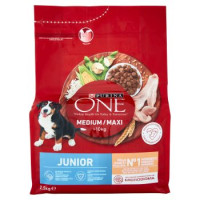 PURINA ONE MEDIUM/MAXI>10kg Cane Crocchette Junior Ricco in Pollo con Riso Sacco