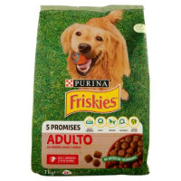 PURINA FRISKIES Cane Crocchette Adulto con manzo, cereali e l'aggiunta di verdure sacco