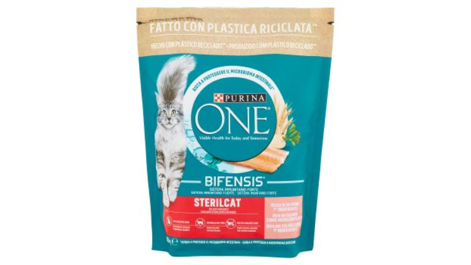 PURINA ONE BIFENSIS Gatto Crocchette STERILCAT Ricco in Salmone e Frumento, con Tonno Sacco