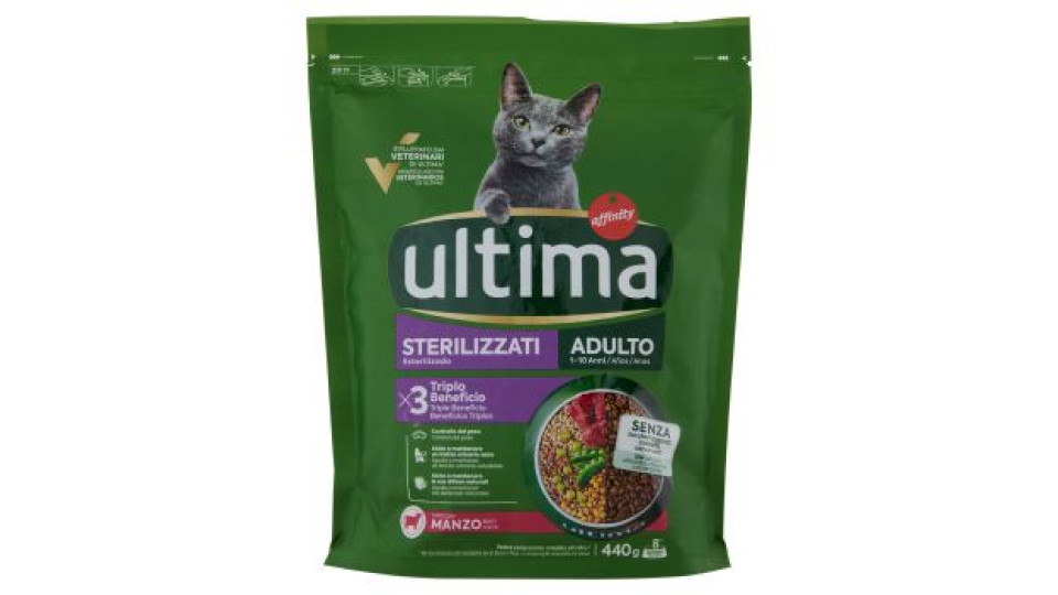 ultima Cat Sterilizzati Adulto 1-10 Anni Manzo 440 g