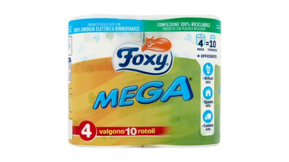 Foxy Mega Carta igienica 2 veli decorata 4 rotoloni