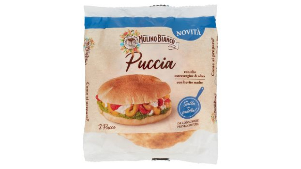 Mulino Bianco Puccia Panino da Farcire con Olio Extravergine di Oliva e Lievito Madre 200g
