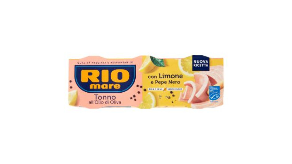 Rio Mare, tonno all'olio di oliva con limone e pepe nero conf. 3x80 g +