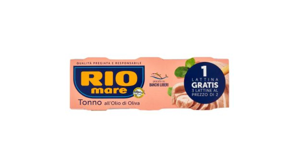 Rio Mare, tonno all'olio d'oliva conf. 3x120 g +