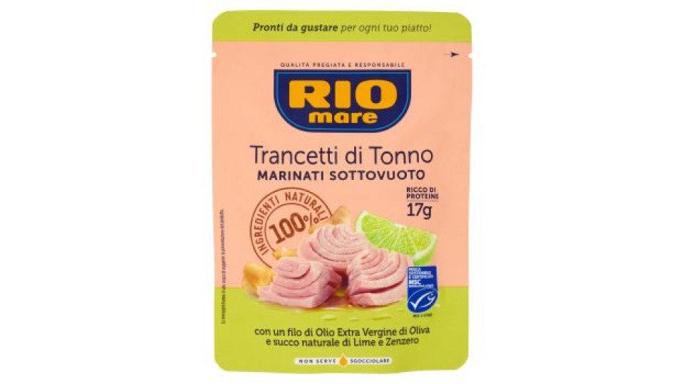Rio mare Trancetti di Tonno con un filo di Olio Extra Vergine di Oliva e succo di Lime e Zenzero 70g