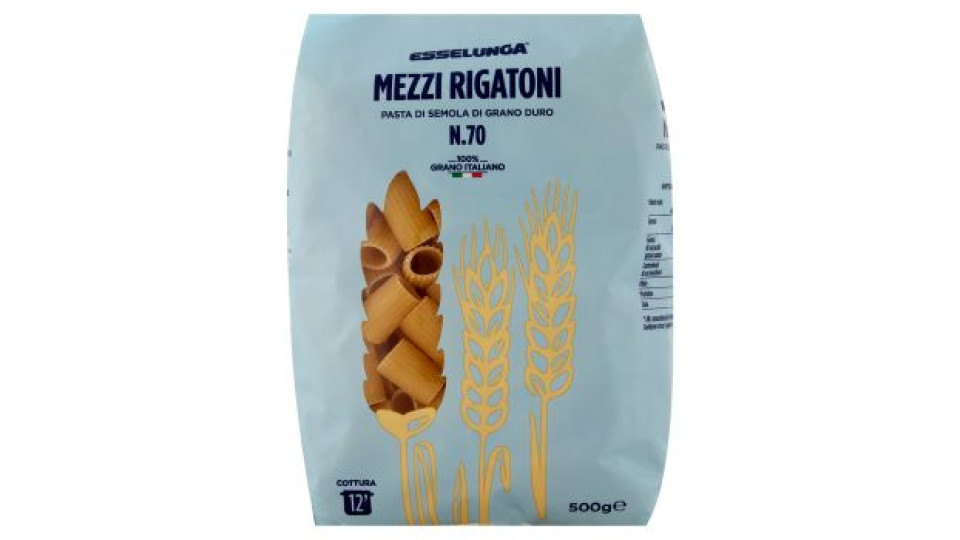 Esselunga, Mezzi Rigatoni n. 70 pasta di semola di grano duro