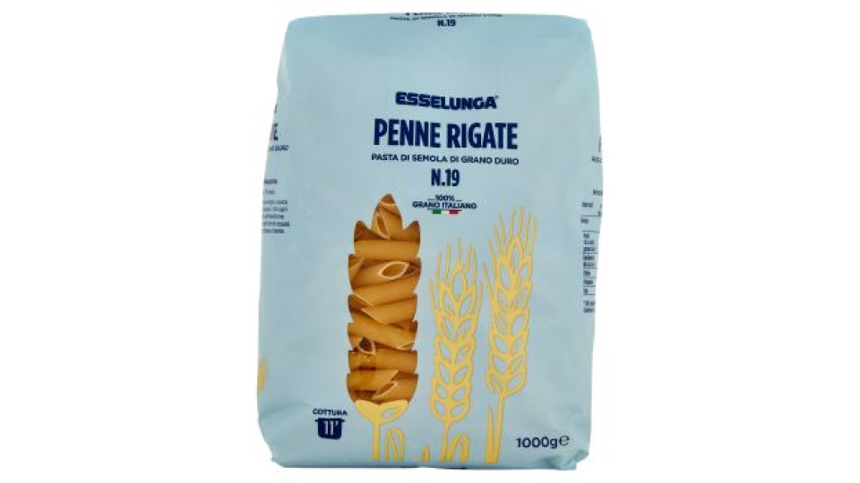 Esselunga, Penne Rigate n. 19 pasta di semola di grano duro
