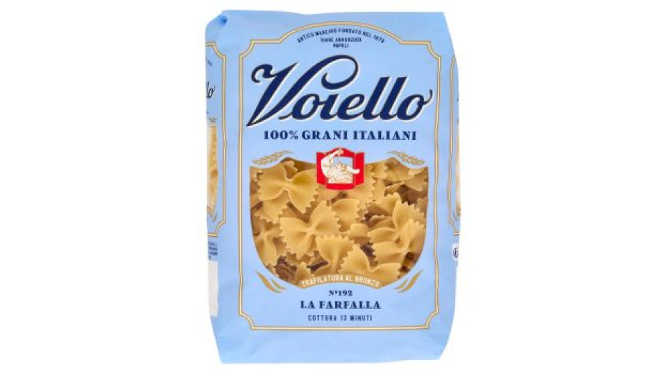 Voiello Pasta La Farfalla N°192 grano Aureo 100% italiano Trafilata bronzo 500g