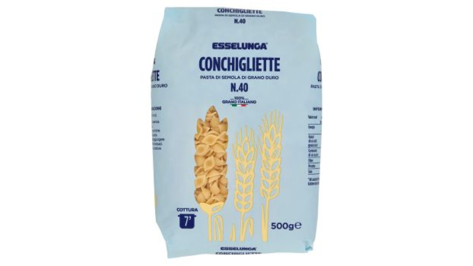 Esselunga, Conchigliette n. 40 pasta di semola di grano duro