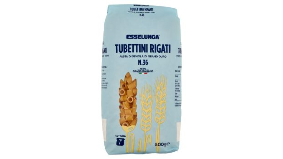 Esselunga, Tubettini Rigati n. 36 pasta di semola di grano duro