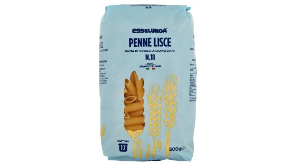 Esselunga, Penne Lisce n. 18 pasta di semola di grano duro