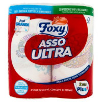 Foxy Asso Ultra Big Asciugatutto 3 Veli Decorato 2 Maxi Rotoli