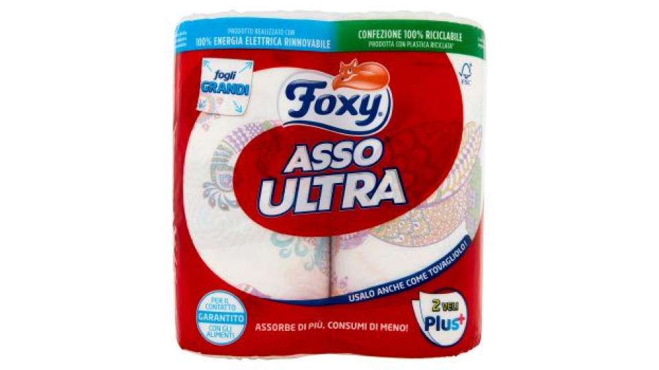 Foxy Asso Ultra  Asciugatutto  decorato 2 maxi rotoli