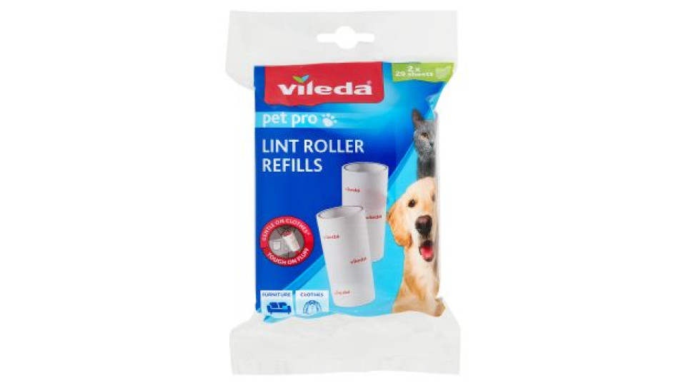 Vileda Pet Pro Lint Roller - Spazzola Adesiva Ricambio 2pz