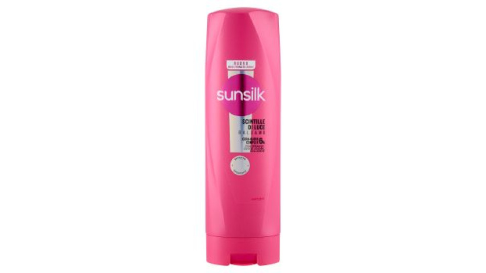 sunsilk Scintille di luce + effetto seta Balsamo per Capelli Spenti e Crespi