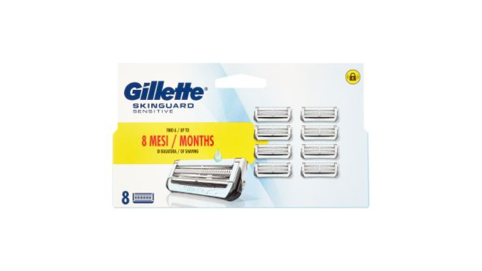 Gillette SkinGuard Sensitive Lame di Ricambio per Rasoio da Uomo