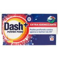 Dash Power Pods Detersivo Lavatrice Capsule, Azione Extra-Igienizzante Colorati, 19 Lavaggi 488,3 g