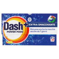 Dash Power Pods Detersivo Lavatrice In Capsule, Azione Extra-Smacchiante, 19 Lavaggi 488,3 g