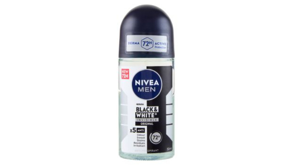 Nivea, Men Invisible For Black & White Original deodorante roll-on