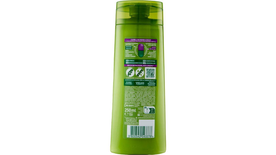 Garnier Fructis Shampoo Hydra Ricci con Filoxan ed Estratti di Bambù per Capelli da Mossi a Ricci, senza Parabeni - Confezione da 2 Unità