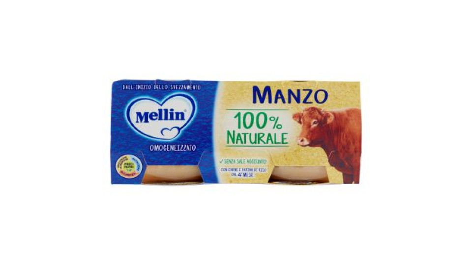 Mellin Manzo 100% Naturale Omogeneizzato 2 x 120 g