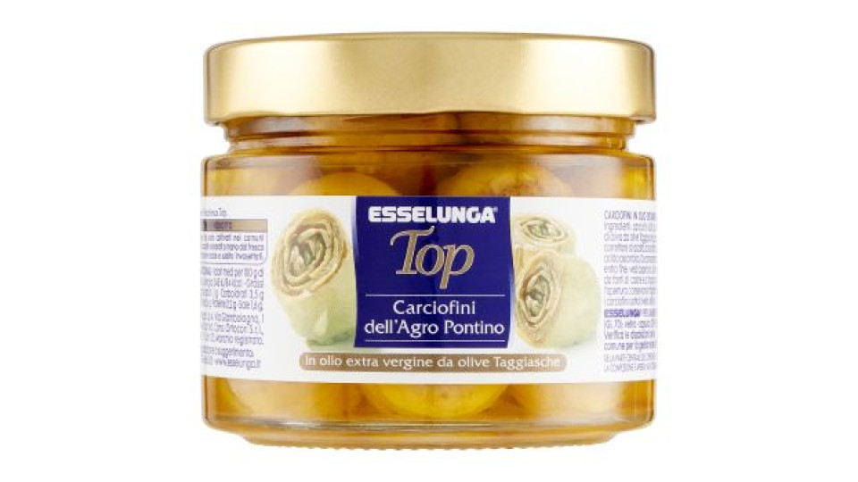 Esselunga Top, carciofini dell'Agro Pontino in olio extra vergine da olive taggiasche